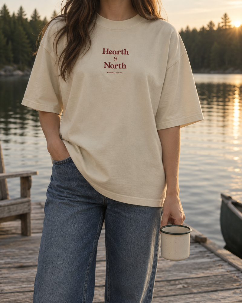 Wordmark Oversized T - 100% Ring-spun Cotton - Stone