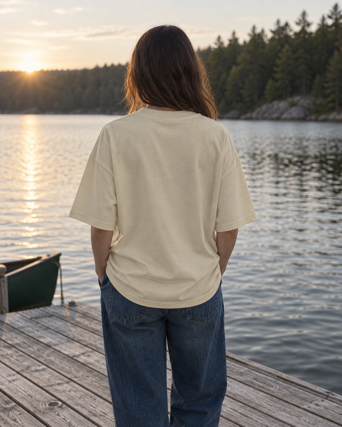 Wordmark Oversized T - 100% Ring-spun Cotton - Stone