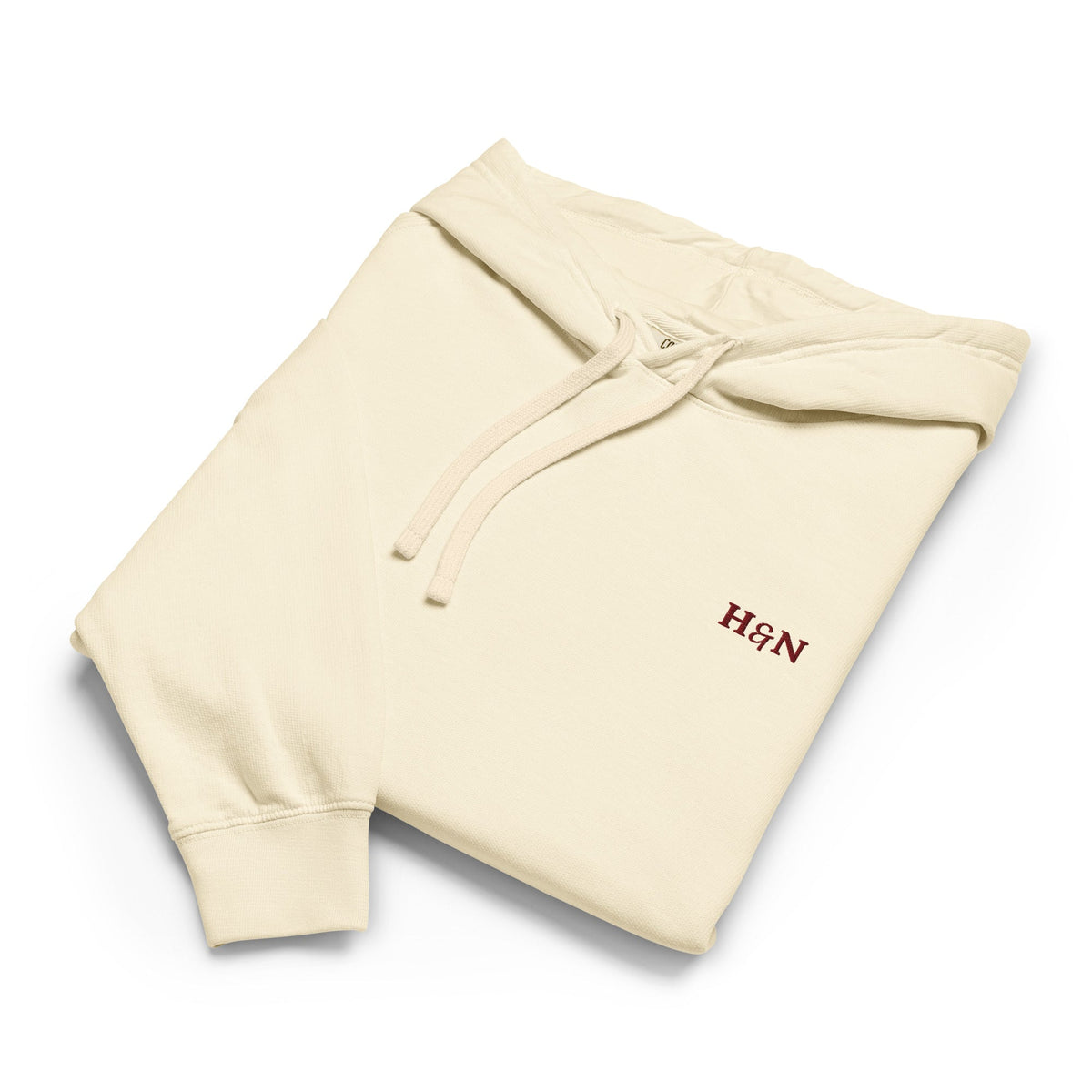 Lounge Hoodie in ivory, front view.