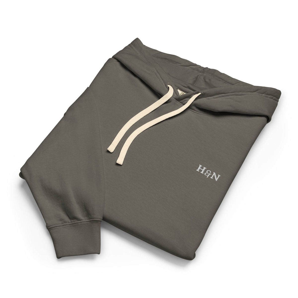 Lounge Hoodie in asphalt, front view.