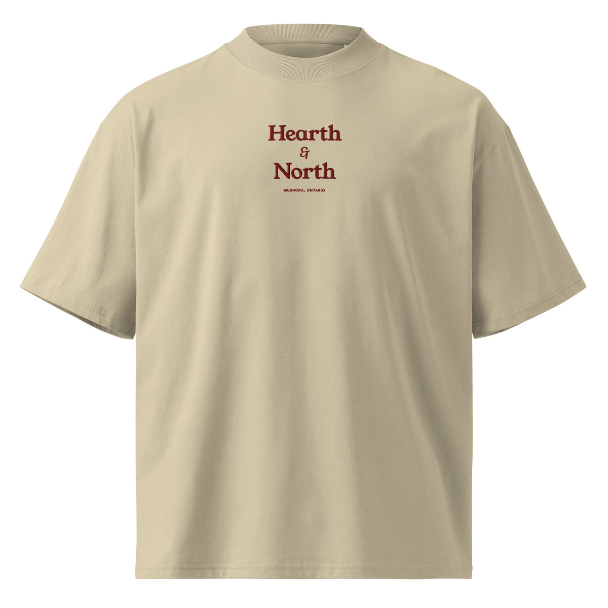 Wordmark Oversized Tee in stone, front view.